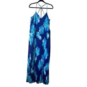Bisou Bisou Michele Bohbot‎ Women's Floral Pleaded Shier Lined Maxi Dress 8